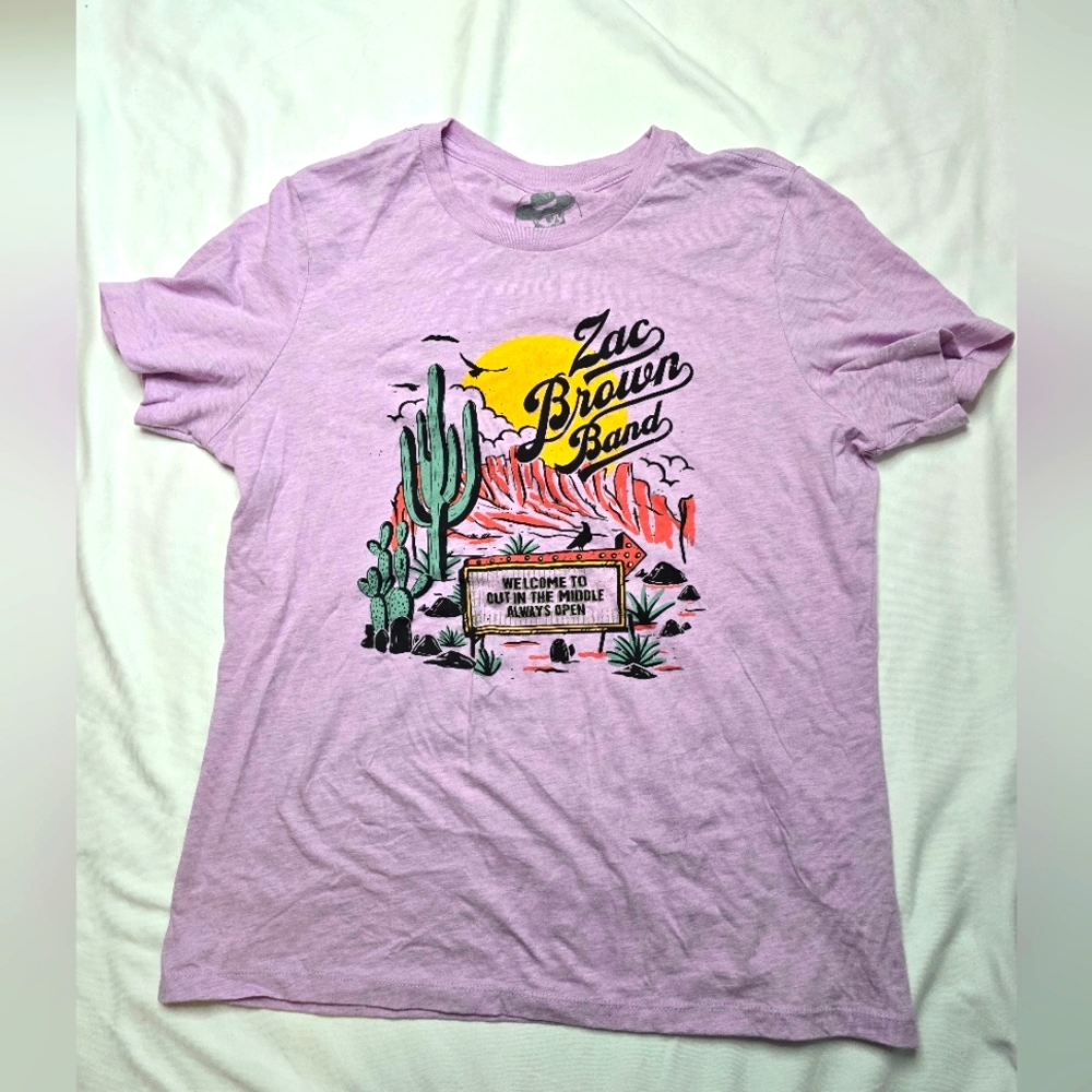Zac Brown Band short sleeve cactus tshirt size Medium